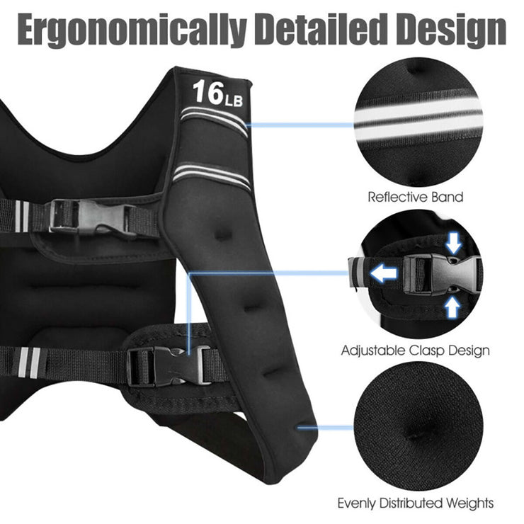 Training Weight Vest Workout Equipment With Adjustable Buckles And Mesh Bag